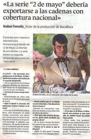 La Serie «2 de Mayo» debería exportarse a las cadenas con cobertura nacional