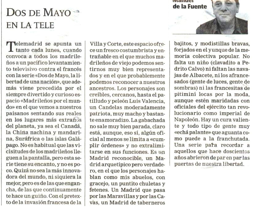 Dos de Mayo en la tele